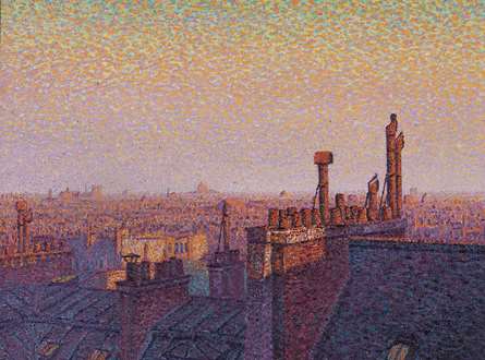 GustaveCariot - Les toits de Paris, coucher de soleil